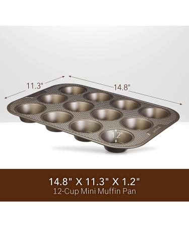 GoodCook 24-Cup Nonstick Muffin Pan - Sweet Creations Textured Design, Champagne Pewter - Buy Online on GoSupps.com