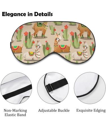 Llama Desert Cactus Sleep Mask - Adjustable Strap Eye Cover for Sleeping and Travel - Blocks Light for Night Naps - Men and Women - Buy Online on GoSupps.com