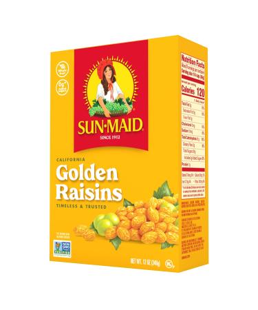 Sun-Maid California Golden Raisins Whole Natural Dried Fruit, Non-GMO, Vegan, 12 oz Boxes (Pack of 2) - Buy Online on GoSupps.com