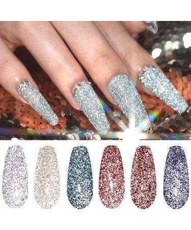Vishine Reflective Shinny Glitter Gel Nail Polish Explosion Diamond 6 Colors Charming Red Brown Blue Noble Golden Classic Sliver Holographic UV LED Soak Off Home Manicure Nail Art 8ml 6S-C407 - Buy Online on GoSupps.com