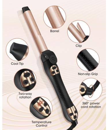 MYMULIKE Automatic Hair Curler Rotating Curling Iron 1 Inch With 6 Adjustable Temp and LCD screen 30s Instant Heat Up 430 F 1H Auto-Off Curling Iron for Long/Middle/Short All Hair - Buy Online on GoSupps.com