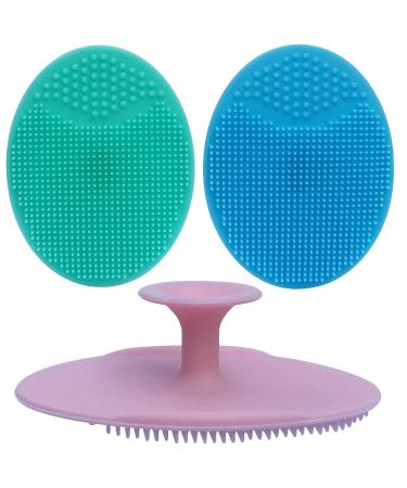 Silicone Face Scrubbers Exfoliator Brush&Baby Bath Brush& Facial Cleansing Brush&Baby Cradle Cap Brush&Silicone Massage Brush,Suitable for Adult Facial Cleansing and Baby Bathing