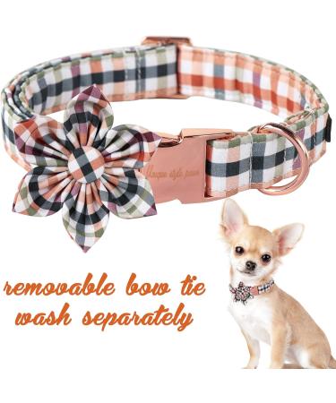 Unique Style Paws Flower Dog Collar - Comfortable Cotton Collar for Small Dogs - Stylish Floral Design with Metal Buckle Fits Neck 10-16 in - Buy Online on GoSupps.com