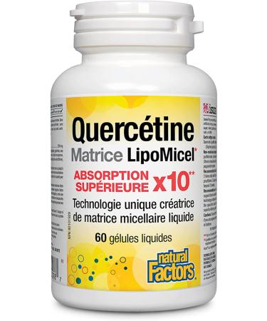 Natural Factors Quercetin LipoMicel Matrix - 60 Liquid Softgels for Immune Support - Buy Online on GoSupps.com