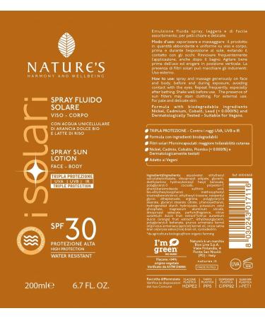 Bios Line Nature's I Solari Spray Fluido Solare Per Viso E Corpo SPF30 200 ml - Buy Online on GoSupps.com