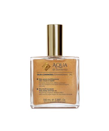 DIAMOND INTERNATIONAL AQUA DE SORRENTO Multifunctional Luminous Oil for Face Body and Hair Dry Oil Luminous Effect with Argan Oil and Sweet Almonds 100 ml