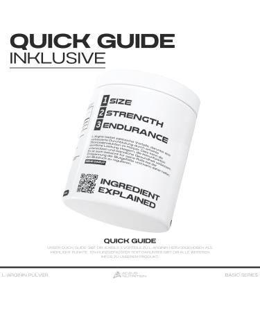 L-Arginine 500g | High Dose for Nitric Oxide & Endurance | Aceus Nutrition - Made in Germany - Buy Online on GoSupps.com