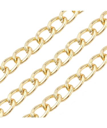 16.4ft Twisted 2mm Aluminum Curb Chain | Golden Plated for Jewelry Making | Pendant Necklace Chain Spool | 1Gold-10x6.5x1.8mm - Buy Online on GoSupps.com