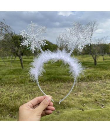 Miaija Snowflake Headband White on Headband Snowflake Head Boppers Headband Christmas Fancy Dress Accessory for Xmas Holiday - Buy Online on GoSupps.com