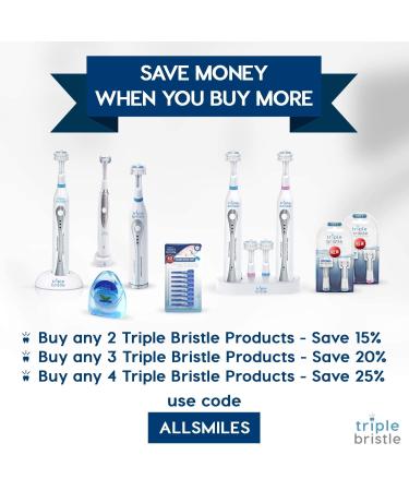 Triple Bristle Original Sonic Toothbrush | Rechargeable 31,000 VPM | Patented 3 Head Design | Dentist Created & Approved - Buy Online on GoSupps.com