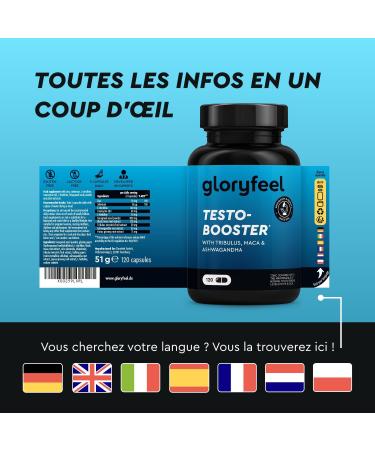 Testosterone Homme Booster Extra Hautement Dos - Maca (20:1) Tribulus Terrestris (25:1) 500mg Fenugrec Ginseng Citrulline Ashwagandha & Plus - 120 g lules v ganes pour Hommes et Femmes - Buy Online on GoSupps.com