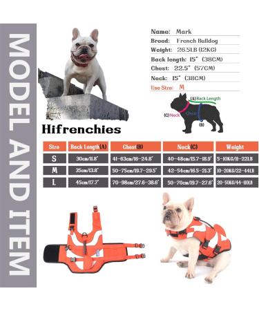 Hofrenchies Dog Chest Hair Hoi Schwimmewest - Pet Safety Bathing Suit Lifeguard Vest for French Bulldog (Size M Clownfish) - Shop Now! - Buy Online on GoSupps.com