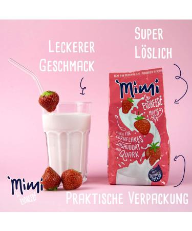 Fraix Mimi Milmix Strawberry Drink Powder 12 x 400 g - Storage Pack - Milk Soluble Powder with Strawberry Flavor - Hot and C - Buy Online on GoSupps.com