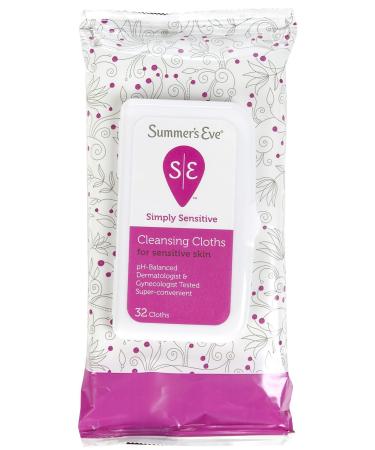 SUMMER'S EVE Cleansing Cloths for Sensitive Skin-32 ct