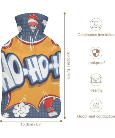 Hot Water Bottle with Lid - Merry Christmas Rubber Hot Water Bag for Pain Relief Cramps & Foot Warmer - Ideal Hot and Cold Therapy - Buy Online on GoSupps.com