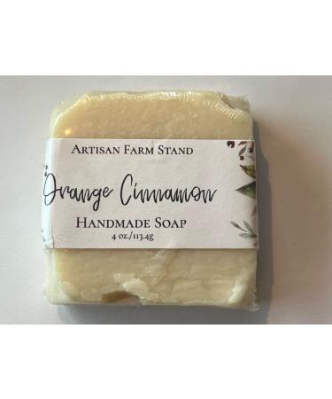 Orange Cinnamon Handmade Soap Bar 4 oz Cream