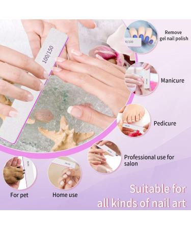 Professional 100/150 Grit Double-Sided Nail Files - 12 Reusable Files for Gel & Natural Nails | Flowering Board for Women - Buy Online on GoSupps.com