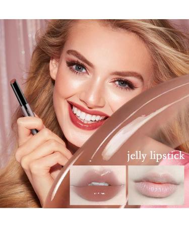 Moisturizing Jelly Lipstick Moisturizing Mirror Finish Lip Gloss Soothing Moisturizing Lip Gloss Stain Glaze Makeup Beauty for Bridal Photoshoot Dating Theater Daily Travel Style E - Buy Online on GoSupps.com