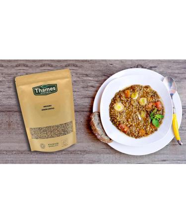 Thames Organic 1kg Green Lentils: Raw Vegan High Fibre & Protein - Certified Organic GMO-Free - Ideal for Meal Prep - Buy Online on GoSupps.com