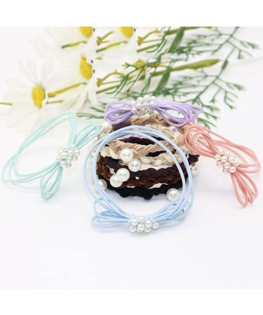 SWIHAITI 30Pcs Pearl Hair Ties Bracelets - Elastic Bands for Women Girls with Thick, Heavy, and Curly Hair - Buy Online on GoSupps.com