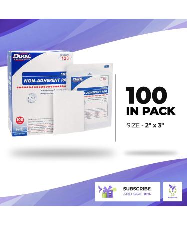 Dukal DUK 123 Non-Adherent Dressing Pad 2x3 Sterile (Pack of 100) - Buy Online on GoSupps.com