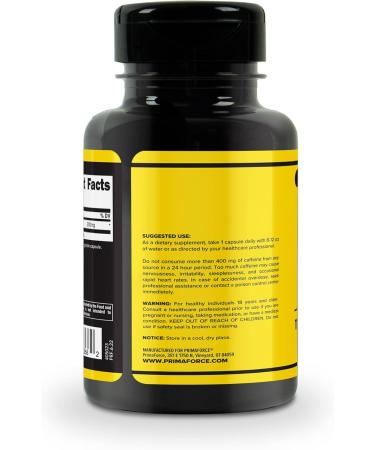 Primaforce Caffeine Pills 200mg - 180 Capsules | Fast International Shipping | Boost Energy & Focus - Buy Online on GoSupps.com
