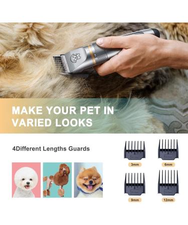CalmGeek Dog Clippers Dog Grooming Clippers Kit Rechargeable Pet Clippers Low Noise Pet Hair Clipper with Comb 5 Speed for Dogs Cats Pets Hair Trimmer - Buy Online on GoSupps.com