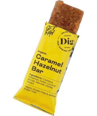 Dig/Get Raw - Caramel Hazelnut Bar - Snacks made with organic and natural ingredients - Vegan gluten-free and refined sugar-free 12x42g - Buy Online on GoSupps.com