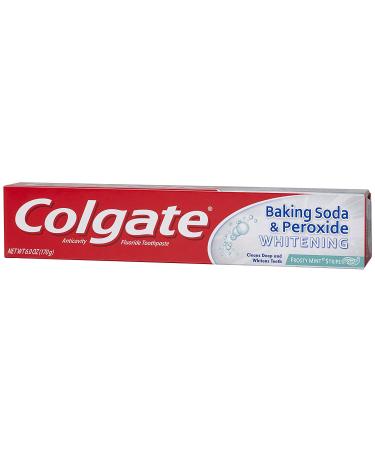 Colgate Peroxide & Baking Soda Whitening Toothpaste with Fluoride - Frosty Mint, 6 oz (Pack of 6) - Buy Online on GoSupps.com