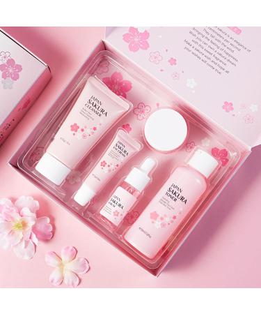 Cherry Blossoms Skin Care Set for Women & Girls | Complete Beauty Gift Kit with Cleanser Serum Cream Toner & Eye Cream - Buy Online on GoSupps.com