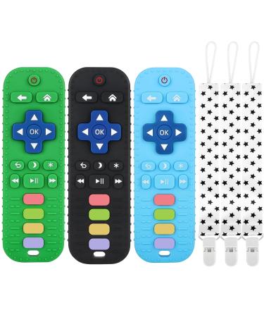 Wujun Silicone Bite Toy for Toddlers - Remote-Controlled BPA-Free Rings | Calming Relief Set (Black Green Blue) - Safe Durable & Dishwasher Friendly - Buy Online on GoSupps.com