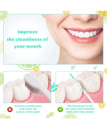 200 Interdental Brushes Set - Soft Silicone Dental Brushes with Box | Portable Tooth Floss Sticks for Gap Cleaning (Green) - Buy Online on GoSupps.com