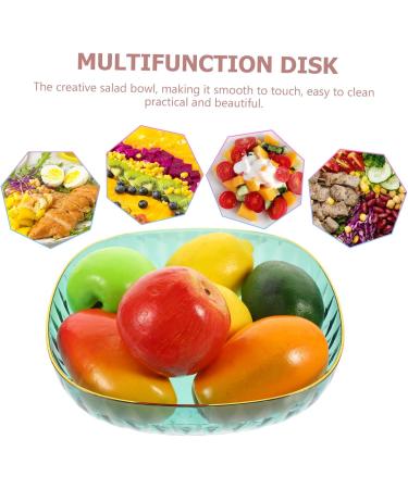 COOLHIYA Fruit Tray Glass Food Container Food Tray Terrarium nut Serving Tray Dessert Bowl Salad Bowl Counter Green 23.5X23.5X6CM - Buy Online on GoSupps.com
