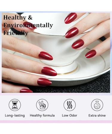  MrCuvaryas burgundy red glitter nail polish quick dry water based polish long lasting nail polish non toxic high gloss with creamy finish nail art diy manicure gift - Buy Online on GoSupps.com