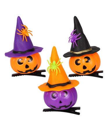 PATKAW 1 Set of Halloween Diy Hair Clip Witch Hat and Spider Pumpkin Headdress Alligator Clips Hair Accessories for Halloween Party Supplies.