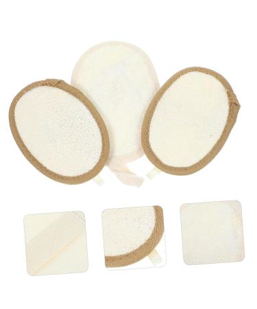 3 Pcs Loofah Bath Towel Set - Exfoliating Shower Scrubber & Sponge for Smooth Skin - Buy Online on GoSupps.com