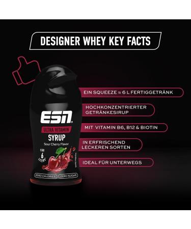 ESN Ultra Vitamin Syrup - Sour Cherry 65ml | Vitamins for 6L Ready-to-Drink Beverage | International Shipping - Buy Online on GoSupps.com
