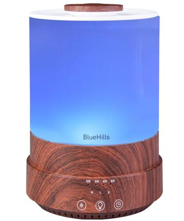 BlueHills Premium 2500 ML XL Essential Oil Diffusers - 30 Hr Run Aromatherapy Diffuser & Air Humidifier Mist for Large Room - 7 LED Colors Oil Diffuser Essential Oils for Home w/Auto Shut Off - F003 2500ml-f003