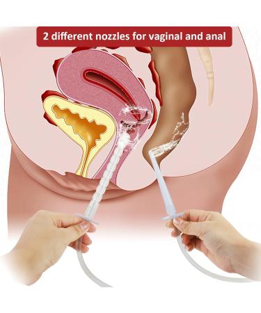 LIVE4COOL Reusable Vaginal Douche Bottle for Women - 600ml Enema Cleansing System with 4 Nozzles & Storage Bag | Non-Toxic Hygiene Solution - Buy Online on GoSupps.com