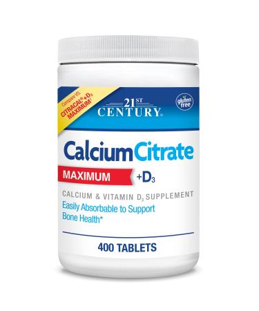 21st Century Calcium Citrate Maximum + D3 400 Tablets - Buy Online on GoSupps.com