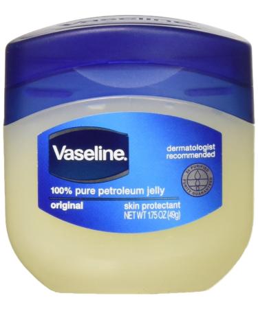 Vaseline 100% Pure Petroleum Jelly Original Skin Protectant 1.75 OZ Travel Size (Pack of 3)
