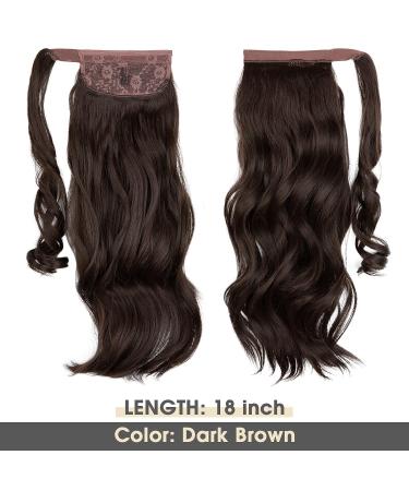CJL HAIR 18 Brown Curly Wavy Ponytail Extension - Clip in Synthetic Hairpiece for Women (18 Inch) - Buy Online on GoSupps.com