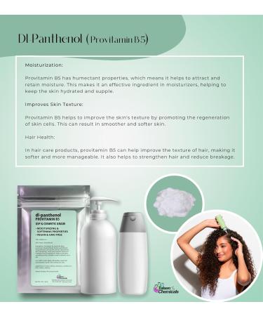 Provitamin B5 Powder dl-Panthenol DIY Panthenol Solution and Panthenol for Hair and Skin Moisturizer (2 Ounce / 56 Gram) 2 Ounce (Pack of 1) - Buy Online on GoSupps.com