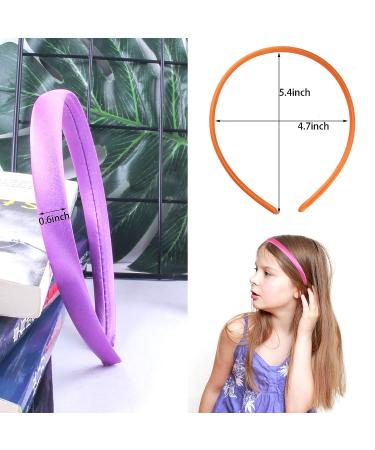 Suyegirl 33 PCS 0.6 Inch DIY Satin Covered Headbands - Colorful Ribbon Hairbands for Girls and Teens - Non Slip Multicolor Craft Headbands for Women - Buy Online on GoSupps.com