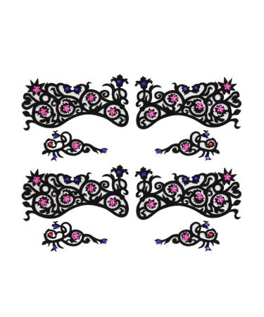 Ruilogod 2 Pairs Lace Hollow Eye Beauty Sticker Eyeshadow Decoration for Masquerade Party
