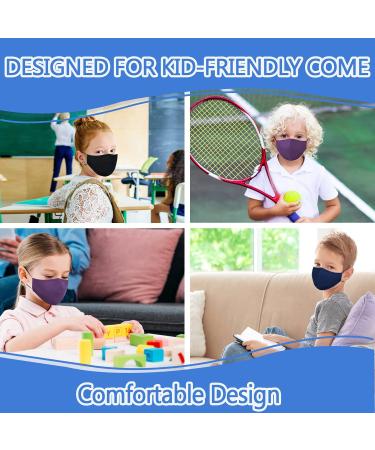 PAGE ONE Kids Reusable Cloth Face Mask with Adjustable Ear Loops | 6pc Set for Boys and Girls | Washable 3 Layer Mask | Children's Gift (Black/Gray/Blue/Burgundy/Purple/Pink) - Buy Online on GoSupps.com