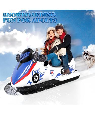 Inflatable Snow Tubes for Kids and Adults | 70'' Snowmobile Sleds with Reinforced Handles | Outdoor Winter Toys for Family Fun - Buy Online on GoSupps.com