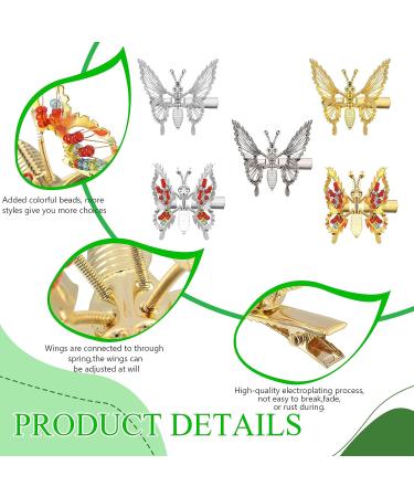 10 Pcs 90s Moving Butterfly Hair Clips | Elegant Hollow Wing Hair Pins | 3D Butterfly Barrettes for Women, Girls, Teens | Wedding Accessories - Buy Online on GoSupps.com