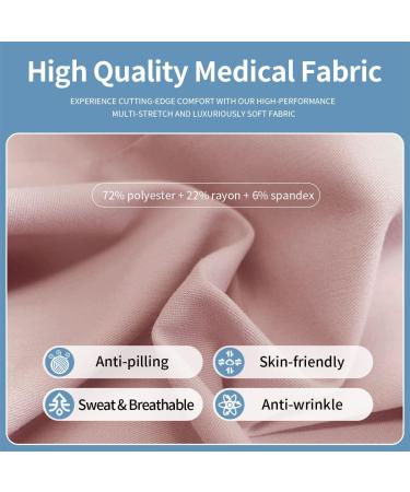 VIAOLI Women's Medical Jogger Scrub Sets - Pink Small | Soft Stretchy Hospital Uniform - Buy Online on GoSupps.com