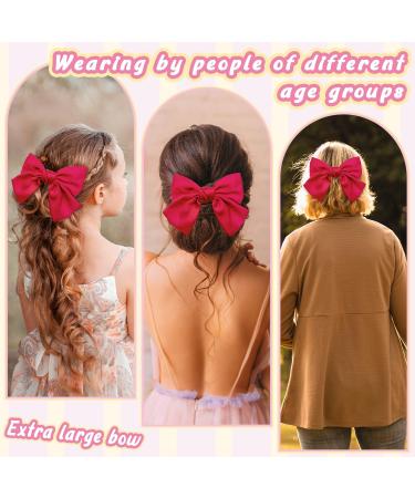 Bow Hair Clip Duckbill Clip Hair Bows for Women Big Bowknot Hairpin French Hair Clips with Ribbon Solid Color Hair Barrette Clips Soft Satin Silky Hair Bows for Women Girls(red) Short-red - Buy Online on GoSupps.com